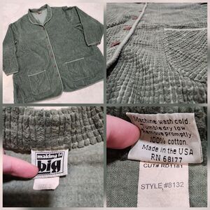 VTG Making It Big MIB Womens Size 3 Green Cotton Button Up Blouse Shirt Shacket